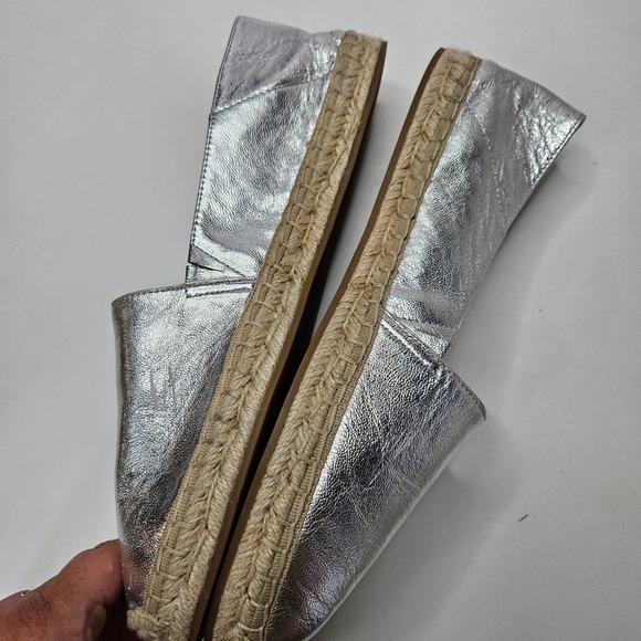 Banana Republic Silver‎ Espadrilles Slip On Shoes Women's 10 - Picture 5 of 9